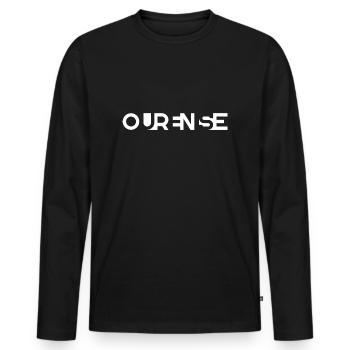OURENSE (Orense) – Galicia – Spain - Men's Premium Organic Long Sleeve Shirt - black - Front - Nico (187cm)