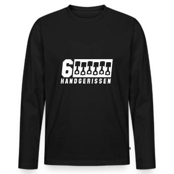 6 Zylinder handgerissen Autotuning Motor Shirt - Männer Premium Bio Langarmshirt - Schwarz - Vorne - Nico (187cm)