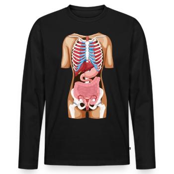 Location Organs - Anatomy Human Body - Men's Premium Organic Long Sleeve Shirt - black - Front - Nico (187cm)