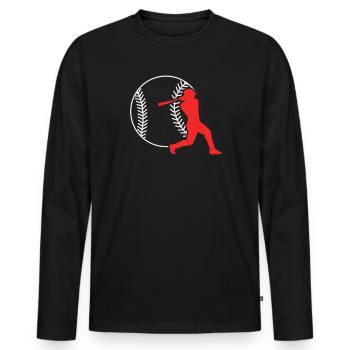Joueur de baseball Équipe de baseball Baseball - T-shirt manches longues Premium bio Homme - noir - Devant - Nico (187cm)