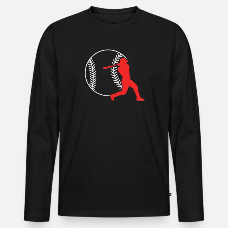 Baseballspieler Baseballmannschaft Baseball - Männer Premium Bio Langarmshirt - Schwarz
