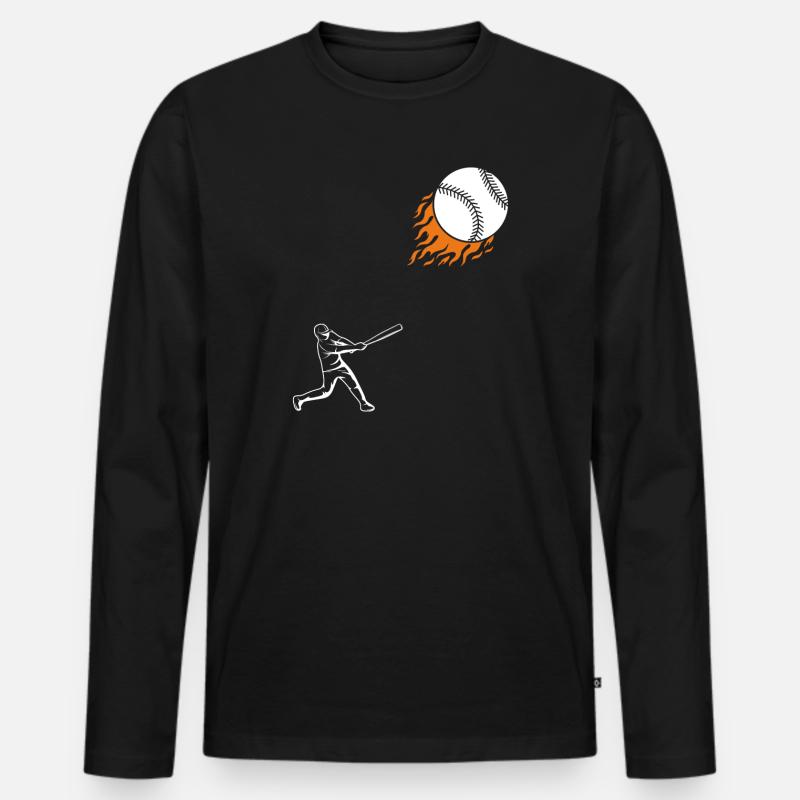 Baseball - Männer Premium Bio Langarmshirt - Schwarz