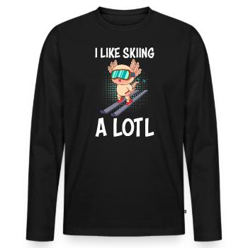J’aime beaucoup Skier Ski Ski Apres Ski - T-shirt manches longues Premium bio Homme - noir - Devant - Nico (187cm)