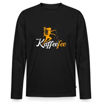 Kaffeefee Kaffee Fee Kaffee Trinker - Männer Premium Bio Langarmshirt - Schwarz - Vorne - Nico (187cm)