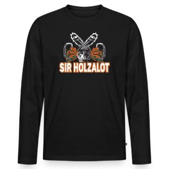 Holzfäller Lustig Forstwirtschaft Geschenk - Männer Premium Bio Langarmshirt - Schwarz - Vorne - Nico (187cm)