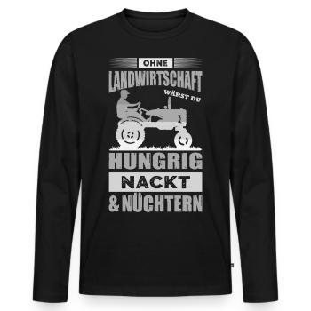Landwirt Demo Bauernprotest Bauerndemo Treckerdemo - Männer Premium Bio Langarmshirt - Schwarz - Vorne - Nico (187cm)