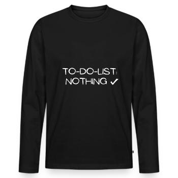 à faire liste rien chill idée cadeau sommeil - T-shirt manches longues Premium bio Homme - noir - Devant - Nico (187cm)