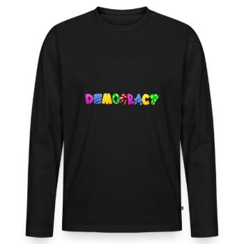 Stop AfD contre la droite, la démocratie, la diversité, la gauche - T-shirt manches longues Premium bio Homme - noir - Devant - Nico (187cm)