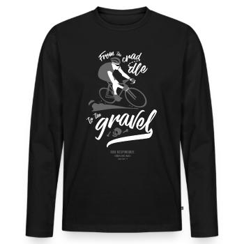 Gravel Responsibly - Männer Premium Bio Langarmshirt - Schwarz - Vorne - Nico (187cm)