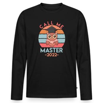 Master 2022 Abschluss Master - Männer Premium Bio Langarmshirt - Schwarz - Vorne - Nico (187cm)