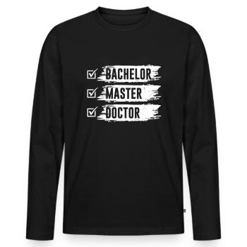 Docteur Doctorat Thèse de doctorat Docteur - T-shirt manches longues Premium bio Homme - noir - Devant - Nico (187cm)