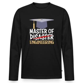 Master 2022 Master en ingénierie - T-shirt manches longues Premium bio Homme - noir - Devant - Nico (187cm)
