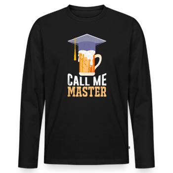 Call Me Master Degree 2022 Master Man - Men's Premium Organic Long Sleeve Shirt - black - Front - Nico (187cm)