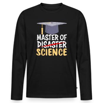 Master of Science Master of Disaster Master - T-shirt manches longues Premium bio Homme - noir - Devant - Nico (187cm)