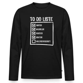 Thèse de doctorat Doctorat Docteur - T-shirt manches longues Premium bio Homme - noir - Devant - Nico (187cm)