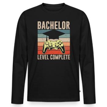 Bachelor Level Complete Bachelor Abschluss - Männer Premium Bio Langarmshirt - Schwarz - Vorne - Nico (187cm)