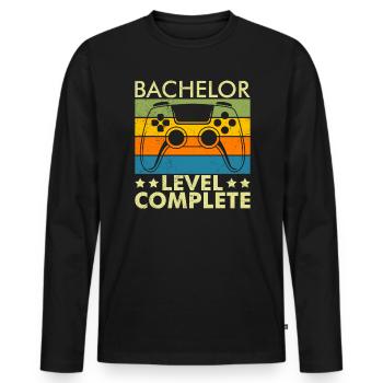 Bachelor Abschluss Complete Bachelor 2022 - Männer Premium Bio Langarmshirt - Schwarz - Vorne - Nico (187cm)