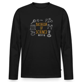 Bachelor of Science Bachelor - Männer Premium Bio Langarmshirt - Schwarz - Vorne - Nico (187cm)