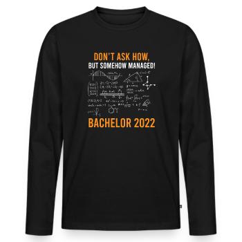 Bachelor Abschluss 2022 Bachelor - Männer Premium Bio Langarmshirt - Schwarz - Vorne - Nico (187cm)