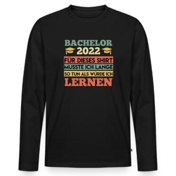 Bachelor 2022 Bachelor Abschluss - Männer Premium Bio Langarmshirt - Schwarz - Vorne - Nico (187cm)