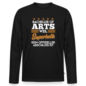 Bachelor of Arts Abschluss Bachelor - Männer Premium Bio Langarmshirt - Schwarz - Vorne - Nico (187cm)