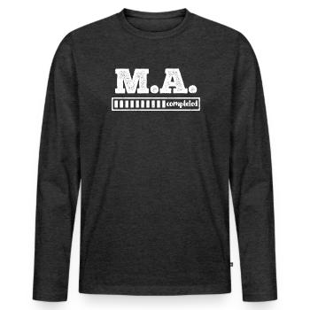 Master's degree completed Master of Arts - Men's Premium Organic Long Sleeve Shirt - heather anthracite - Front - Nico (187cm)