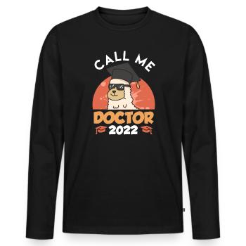 Appelez-moi Docteur 2022 PhD - T-shirt manches longues Premium bio Homme - noir - Devant - Nico (187cm)