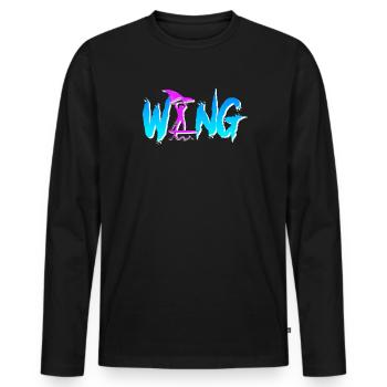 Wing Foiling Wing Surf Wing Foil Wingfoil - Männer Premium Bio Langarmshirt - Schwarz - Vorne - Nico (187cm)