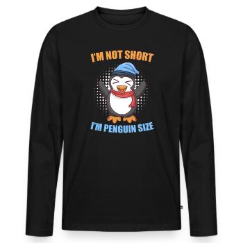 Not small only penguin size Penguin Size - Men's Premium Organic Long Sleeve Shirt - black - Front - Nico (187cm)