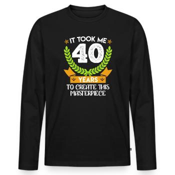 40 Jahre für das Meisterstück Papa Geburtstag 40 - Männer Premium Bio Langarmshirt - Schwarz - Vorne - Nico (187cm)