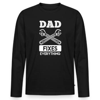 Dad repairs all hobbyists - Men's Premium Organic Long Sleeve Shirt - black - Front - Nico (187cm)