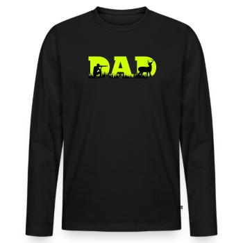 Jäger Papa Jagd Vater - Männer Premium Bio Langarmshirt - Schwarz - Vorne - Nico (187cm)