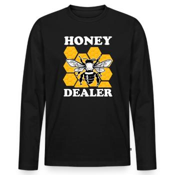 Marchand de miel Apiculteur Apiculture Marchand de miel - T-shirt manches longues Premium bio Homme - noir - Devant - Nico (187cm)