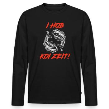 Ich hob Koi Zeit Koi Karpfen Koi Teich - Männer Premium Bio Langarmshirt - Schwarz - Vorne - Nico (187cm)