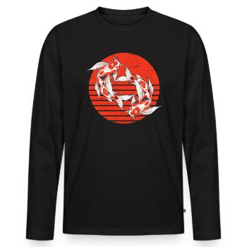 Koi Karpfen Koi Teich - Männer Premium Bio Langarmshirt - Schwarz - Vorne - Nico (187cm)