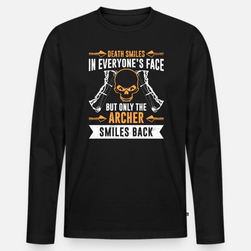 Compound Bow Archer Archery - Men's Premium Organic Long Sleeve Shirt - black