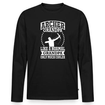 Archer Grandpa Archery - Men's Premium Organic Long Sleeve Shirt - black - Front - Nico (187cm)