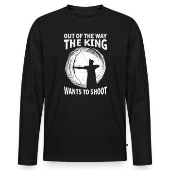 As the way the king wants archery archery - Men's Premium Organic Long Sleeve Shirt - black - Front - Nico (187cm)