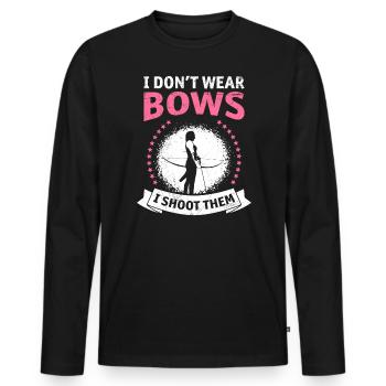 I don't wear Bow i shoot them women - Men's Premium Organic Long Sleeve Shirt - black - Front - Nico (187cm)