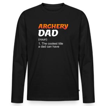 Archer Papa Archery - Men's Premium Organic Long Sleeve Shirt - black - Front - Nico (187cm)