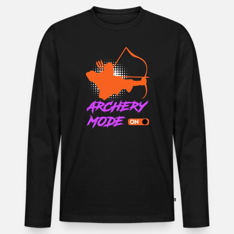 Bogenschießen Modus an Bogenschütze - Männer Premium Bio Langarmshirt - Schwarz