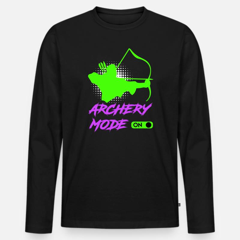 Bogenschießen Modus an Bogenschütze - Männer Premium Bio Langarmshirt - Schwarz