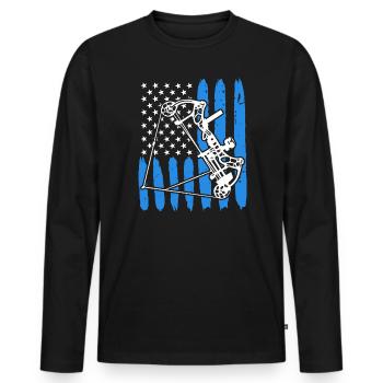 Compoundbogen Bogenschütze USA Bogenschießen - Männer Premium Bio Langarmshirt - Schwarz - Vorne - Nico (187cm)