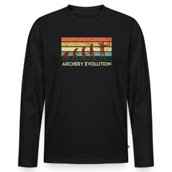 Archery Evolution Bogenschießen - Männer Premium Bio Langarmshirt - Schwarz - Vorne - Nico (187cm)