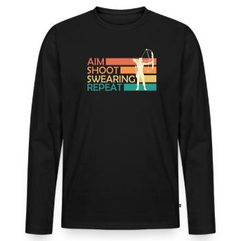 Aim Shooting Swearing Archery Archery Archery - Men's Premium Organic Long Sleeve Shirt - black - Front - Nico (187cm)