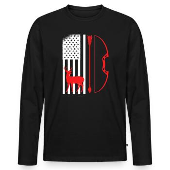Archer Hunter USA Archery - Men's Premium Organic Long Sleeve Shirt - black - Front - Nico (187cm)