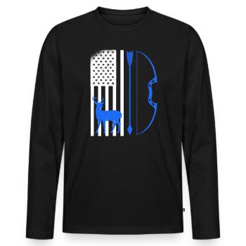 Archer Hunter USA Archery - Men's Premium Organic Long Sleeve Shirt - black - Front - Nico (187cm)