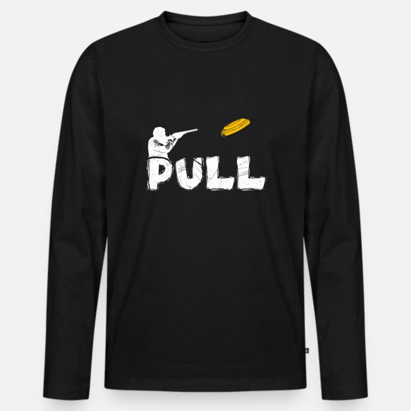 Pull Tontaubenschießen - Männer Premium Bio Langarmshirt - Schwarz