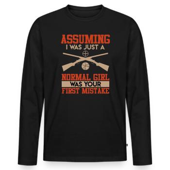 Tireur sportif féminin Shooting Shooter - T-shirt manches longues Premium bio Homme - noir - Devant - Nico (187cm)