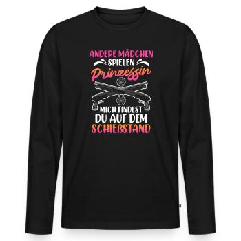 Mich findest du auf dem Schießstand Damen - Männer Premium Bio Langarmshirt - Schwarz - Vorne - Nico (187cm)